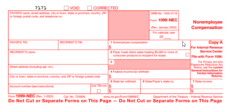 Form 1099 NEC Electronic Filing For 2021 Tax Year 